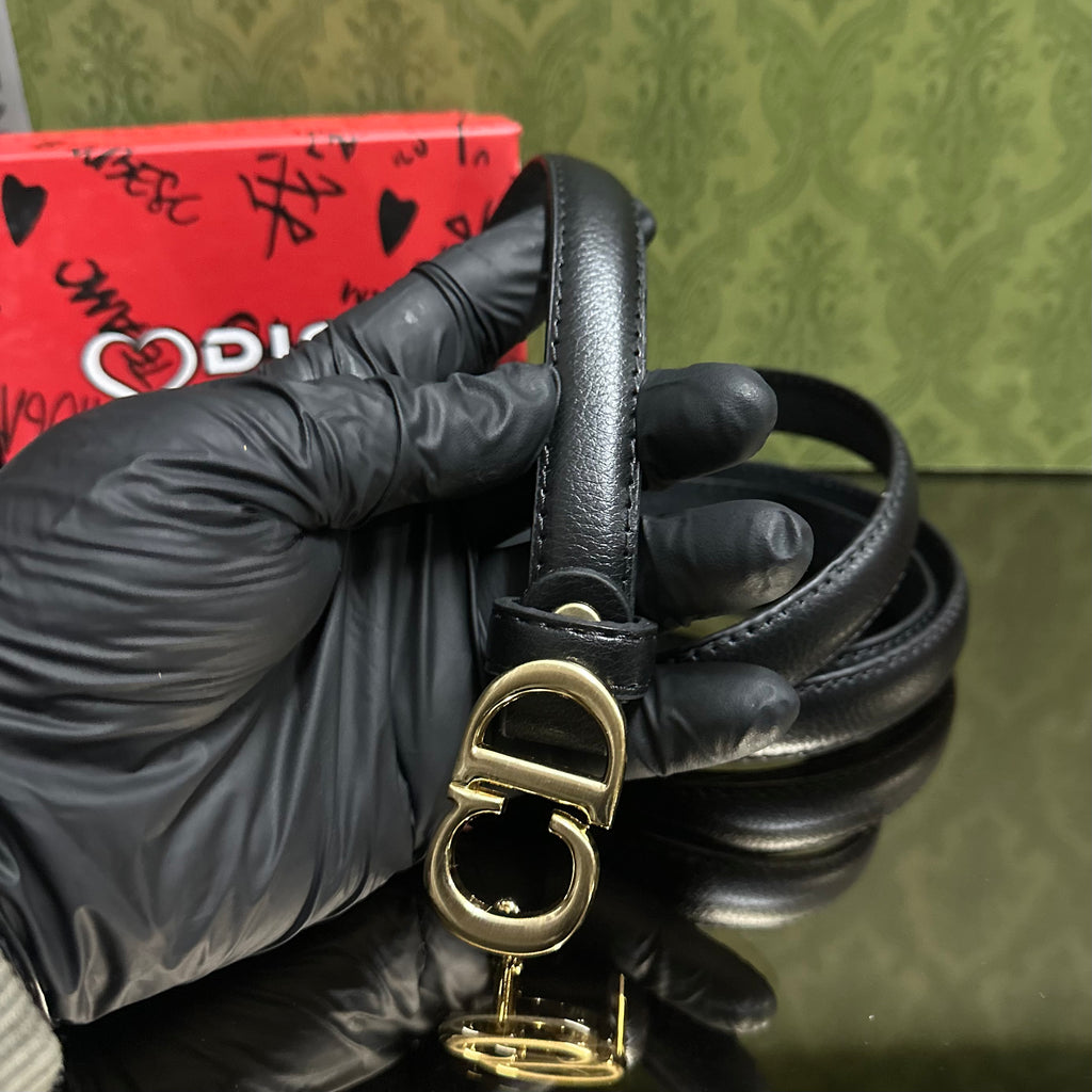 Dior Δερμάτινη ζώνη μαύρη￼