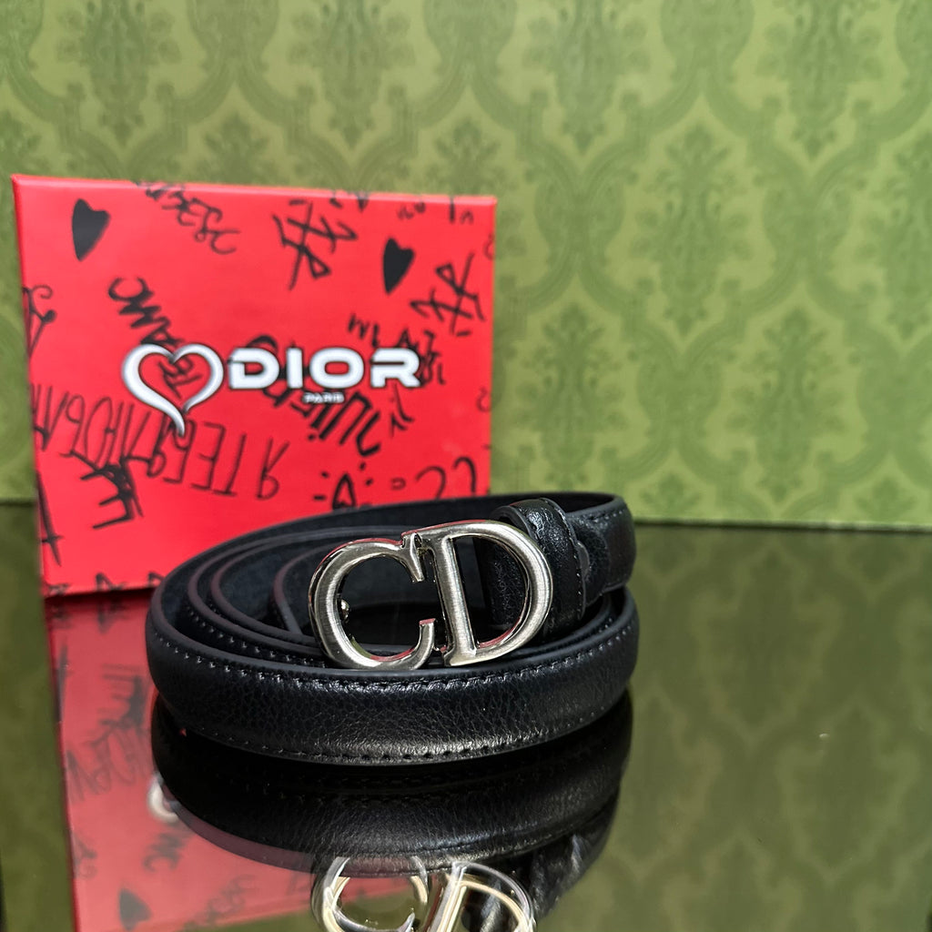 Dior Δερμάτινη ζώνη μαύρη