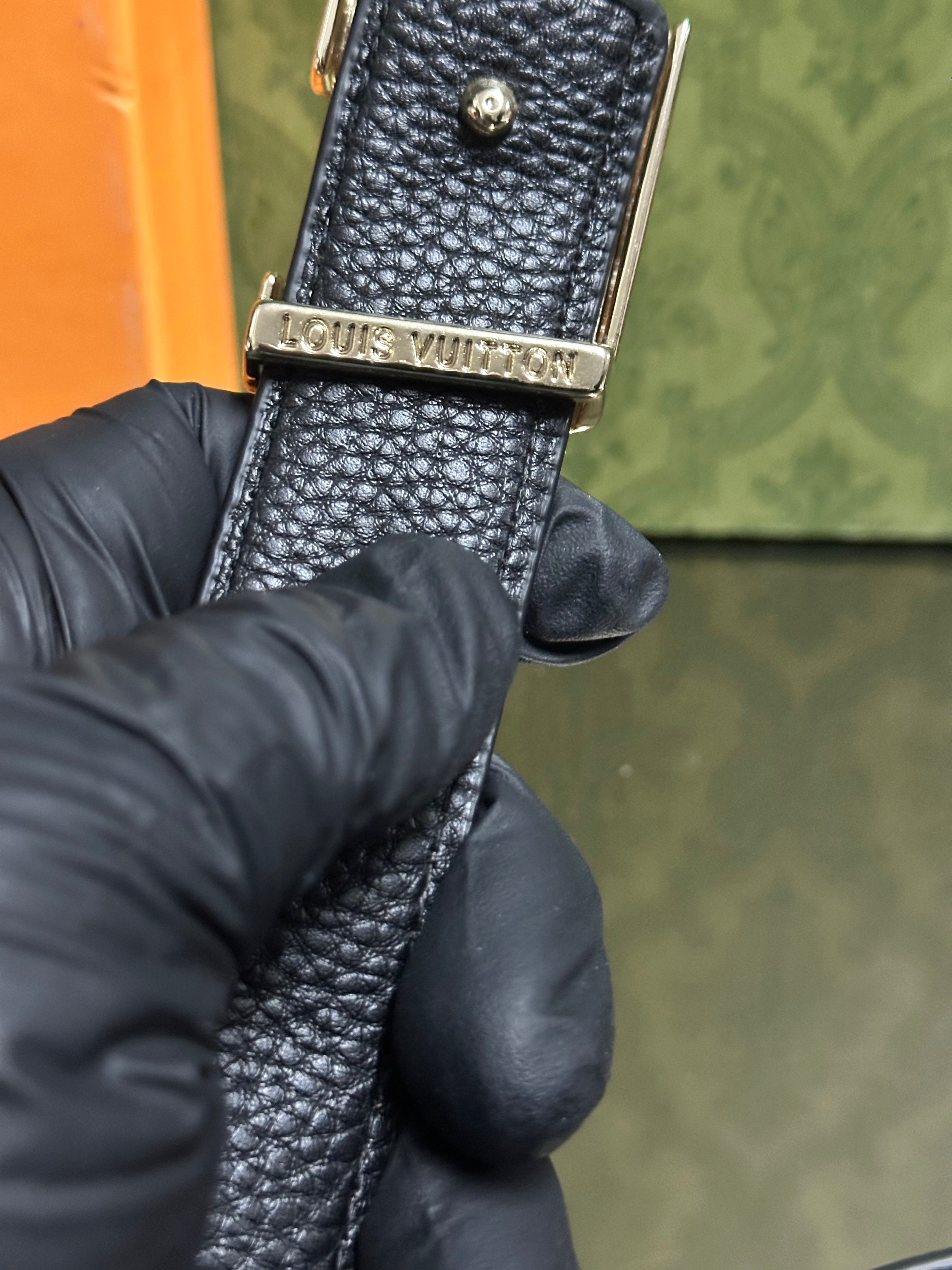 Louis Vuitton Δερμάτινη ζώνη διπλής όψεως Ροζ και μαύρο ￼￼