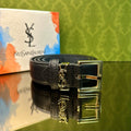 Ysl ζώνη Δερμάτινη￼ μαύρη